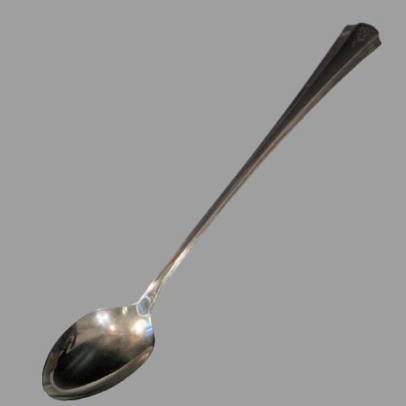 Antique 1933 Camden BIRCHMONT Pattern Iced Tea Spoon Silver Plate 7.5" L - Picture 5 of 6